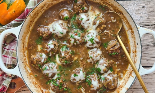 French Onion Meatballs