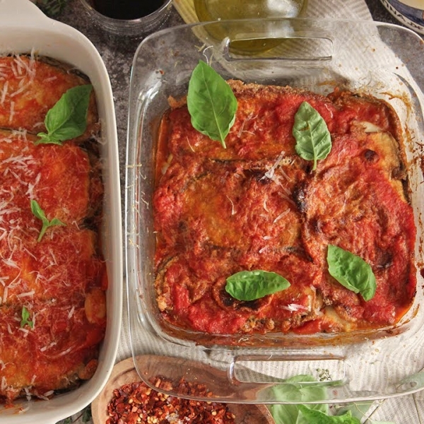 Eggplant parm 2 ways