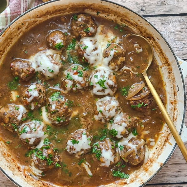 French Onion Meatballs