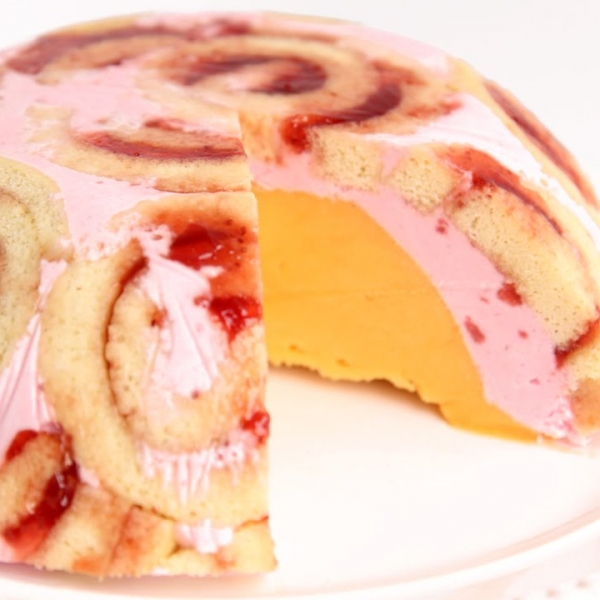 Jelly Roll Ice Cream Bombe