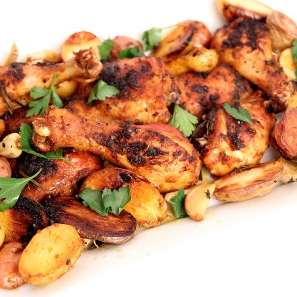 One Pan Roasted Chicken and Potatoes