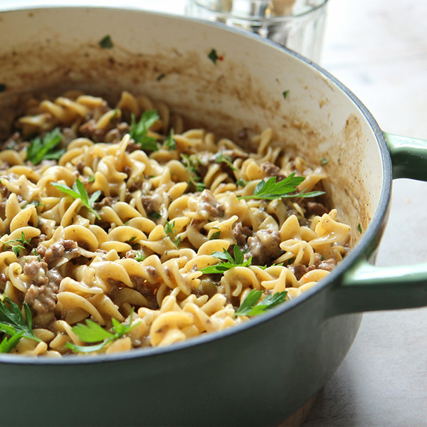 One Pot Beef Stroganoff