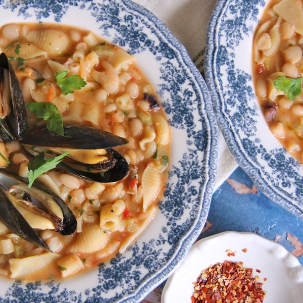 Pasta e Fagioli with Seafood