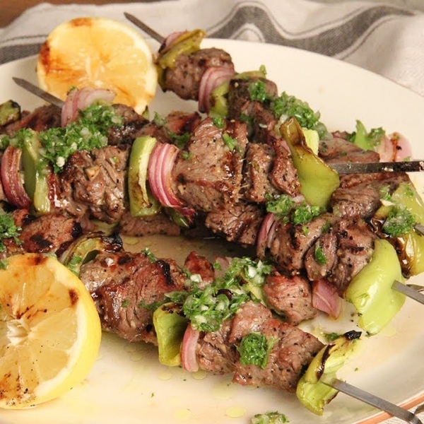 Steak Kebabs with Chimichurri